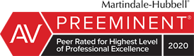 AV Preeminent Peer Rated for Highest Level of Professional Excellence in 2020 by Martindale-Hubbell